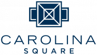 Dark blue geometric square logo above the words "Carolina Square" in uppercase letters.