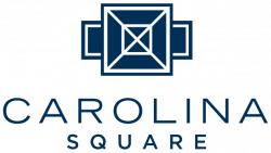 Dark blue geometric square logo above the words "Carolina Square" in uppercase letters.
